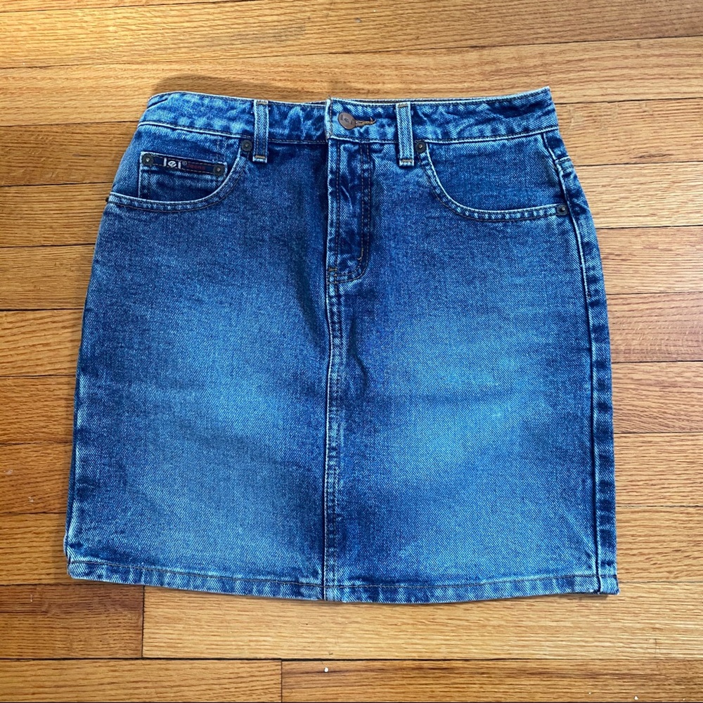 RARE 90s L.E.I denim mini skirt